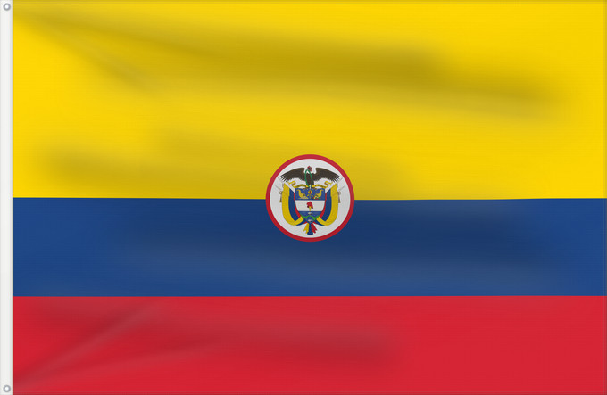Flag, with two metal eyelets and reinforced hoist: Naval Ensign of Colombia