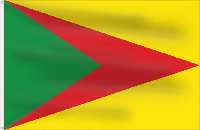 Flagge, mit zwei Metallösen und verstärktem Besatzband: Paz de Ariporo Casanare Paz de Ariporo Municipio de Paz de Ariporo Casanare