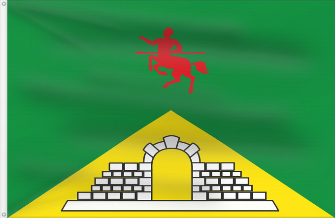 Flagge, mit zwei Metallösen und verstärktem Besatzband: Pore  Casanare	Pore (Casanare)	Municipio de Pore  Casanare