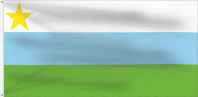 Flagge, mit zwei Metallösen und verstärktem Besatzband: Puerto Guzmán Putumayo Puerto Guzmán (Putumayo) Municipio de Puerto Guzmán Putumayo