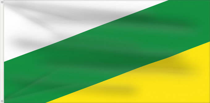 Bandera, con dos ojales metálicos y lado del asta reforzado: Sahagún  Córdoba	Sahagún (Córdoba)	Municipio de Sahagún  Córdoba