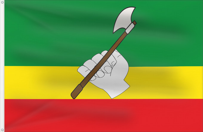 Bandera, con dos ojales metálicos y lado del asta reforzado: Saravena  Arauca	Saravena	Municipio de Saravena  Arauca