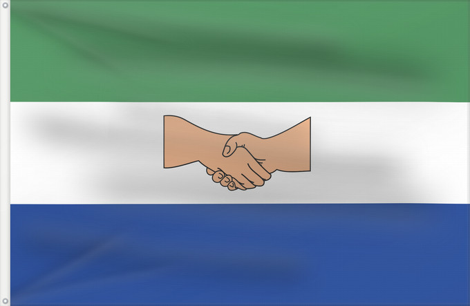 Bandera, con dos ojales metálicos y lado del asta reforzado: Uribe  Meta	Uribe (Meta)	Municipio de Uribe  Meta