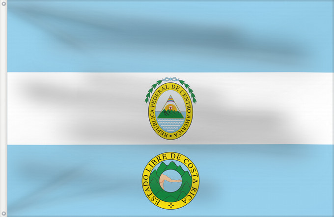 Bandiera, con due occhielli metallici e lato dell'asta rinforzato: Costa Rica  1824-1840	Costa Rica (1824-1840)	Costa Rica 1824-1840, by User Kookaburra and User Fornax