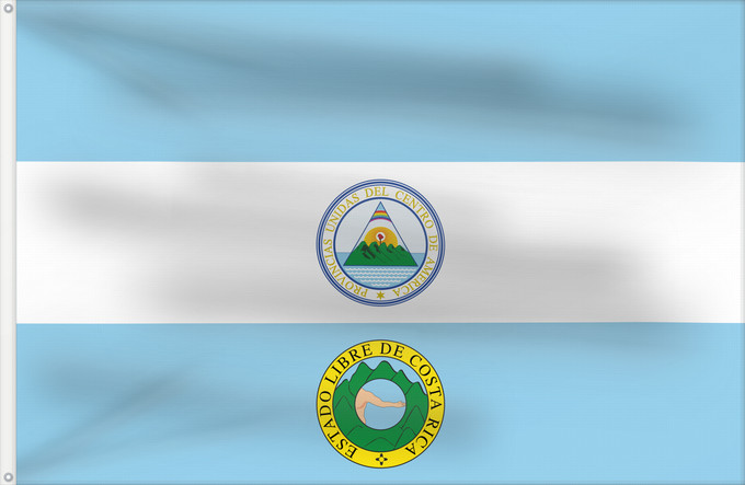 Drapeau, avec deux œillets métalliques et guindant renforcé : Costa Rica  1824	Costa Rica (1824)	Costa Rica Nov 1824, by User Kookaburra and User Fornax