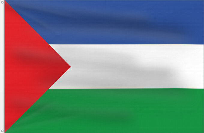 Bandera, con dos ojales metálicos y lado del asta reforzado: Guanacaste