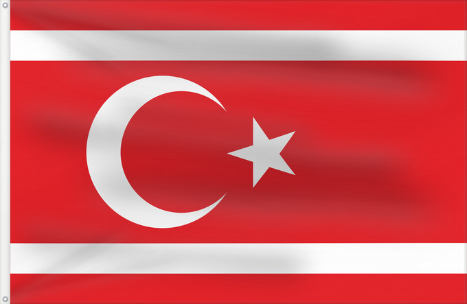 Bandera, con dos ojales metálicos y lado del asta reforzado: Turkish Republic of Northern Cyprus  1983	Reported flag of the Turkish Republic of Northern Cyprus from 1983 to 1984	République turque de Chypre du Nord (1983-1984) (rapporté)	República Turca del Norte de Chipre (1983-1984) (reportado)	Türkische Republik 