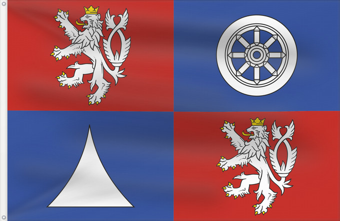 Bandera, con dos ojales metálicos y lado del asta reforzado: Liberec Region	Région de Liberec	Región de Liberec	Region Liberec	Regione di Liberec