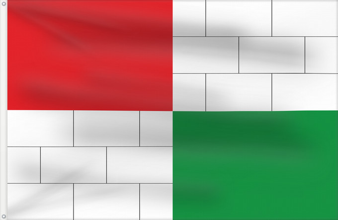 Flag, with two metal eyelets and reinforced hoist: Březí, Břeclav District	Village of Březí, Czech Republic	Březí	Gemeinde Březí u Mikulova, Tschechien	Březí, Česko