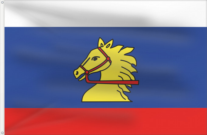 Flag, with two metal eyelets and reinforced hoist: Bystrec CZ Bystrec Coat of arms