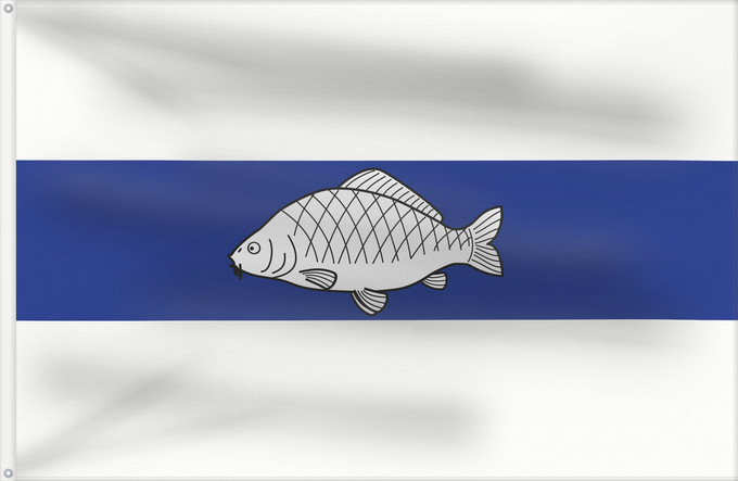 Flag, with two metal eyelets and reinforced hoist: Ceska Rybna CZ Česká Rybná Coat of arms