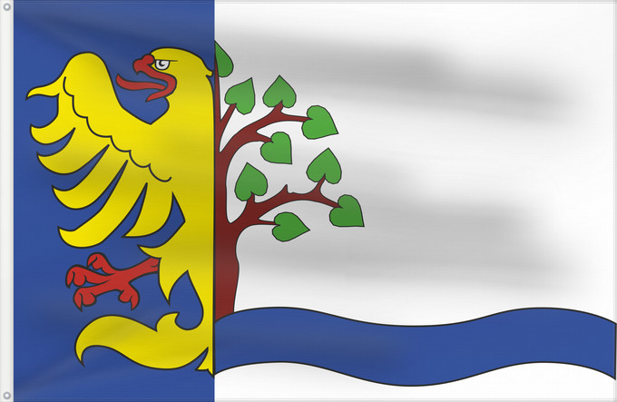 Flag, with two metal eyelets and reinforced hoist: Dolni Lomna	Dolní Lomná  village in Czechia