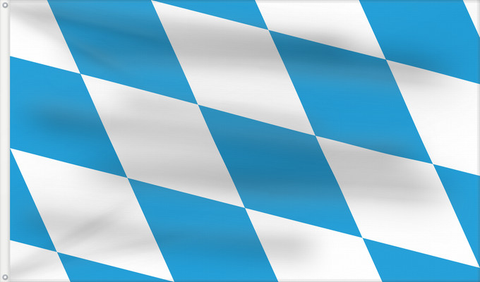 Drapeau, avec deux œillets métalliques et guindant renforcé : Bavaria lozengy The lozengy variant of the flag of Bavaria Bavaria Die Rautenflagge des Freistaates Bayern seit 1971. Das Seitenverhältnis ist nicht vorgegeben Baviera Bavorska