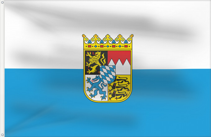 Bandera, con dos ojales metálicos y lado del asta reforzado: Bavaria  state	Bavaria	Baviera