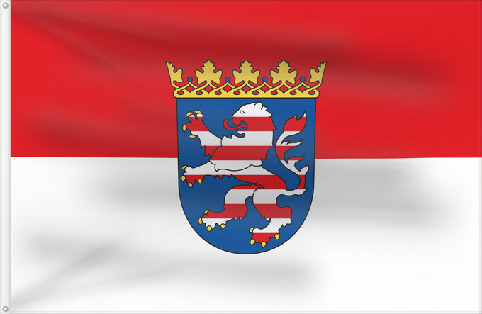 Drapeau, avec deux œillets métalliques et guindant renforcé : Hesse Hessen Assia