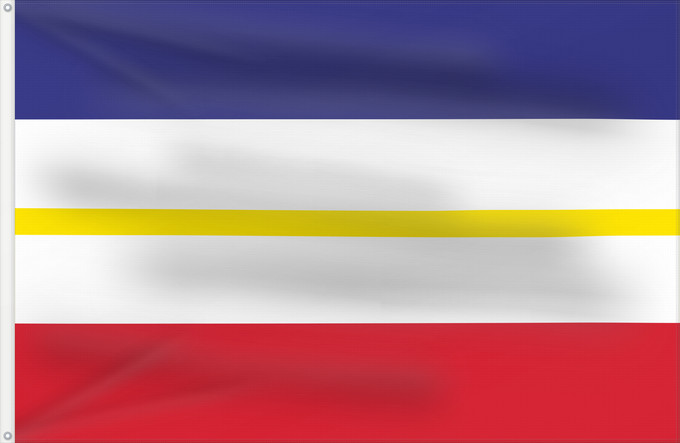 Flag, with two metal eyelets and reinforced hoist: Mecklenburg-Western Pomerania	Mecklenburg-Vorpommern	Mecklembourg-Poméranie-Occidentale	Mecklemburgo-Pomerania Occidental	Meclemburgo-Pomerania Anteriore
