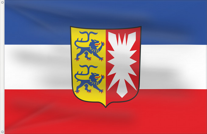 Bandera, con dos ojales metálicos y lado del asta reforzado: Schleswig-Holstein