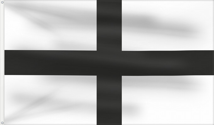 Flag, with two metal eyelets and reinforced hoist: Black St George s Cross