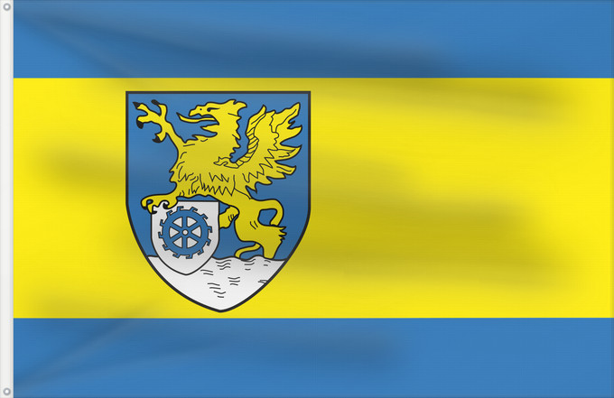 Flag, with two metal eyelets and reinforced hoist: Hiddenhausen	German municipality of Hiddenhausen	La municipalité allemande d Hiddenhausen	Gemeinde Hiddenhausen
