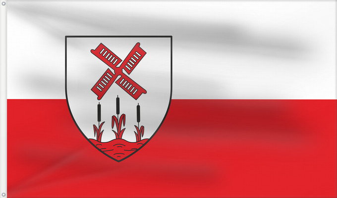Bandera, con dos ojales metálicos y lado del asta reforzado: Hille	It is easy to put a border around this flag image