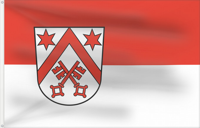 Flag, with two metal eyelets and reinforced hoist: Preußisch Oldendorf It is easy to put a border around this flag image