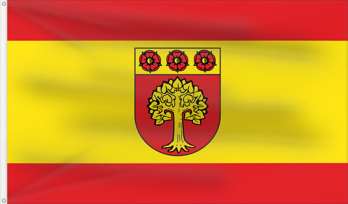Bandera, con dos ojales metálicos y lado del asta reforzado: Selm	Beschreibung der Flagge  Die Flagge ist von Rot zu Gelb zu Rot im Verhältnis 1  3  1 längsgestreift mit dem Wappenschild der Stadt in der Mitte