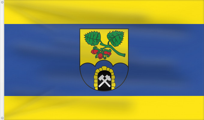 Flag, with two metal eyelets and reinforced hoist: Sprockhoevel Beschreibung der Flagge Von Gelb zu Blau zu Gelb im Verhältnis 1 3 1 quergestreift
