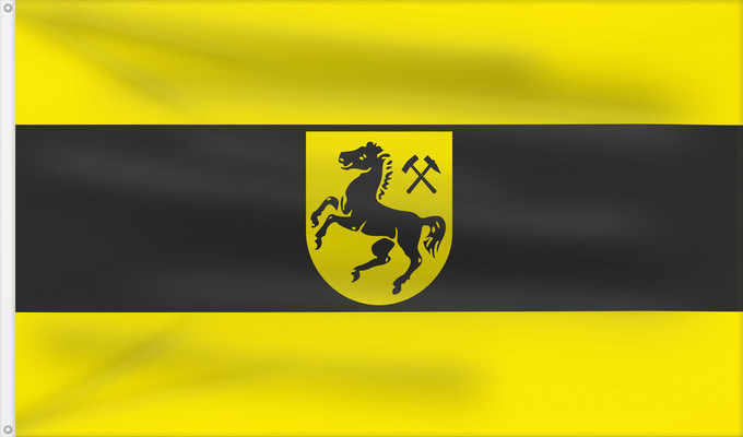 Flag, with two metal eyelets and reinforced hoist: Stadt Herne City of Herne Ville de Herne Herne Stadt Herne Das Stadtwappen zeigt in Gold ein schwarzes