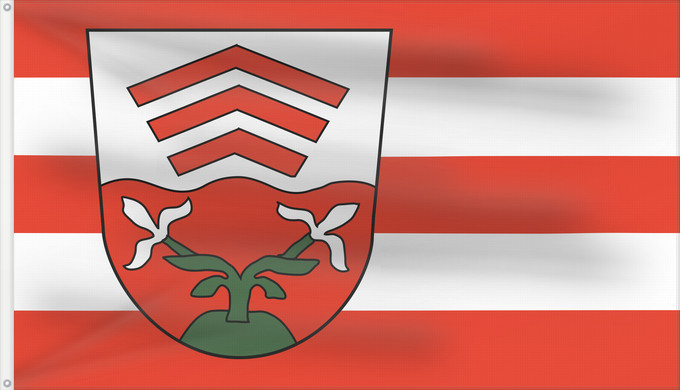 Flag, with two metal eyelets and reinforced hoist: Vlotho	It is easy to put a border around this flag image	Stadt Vlotho, Deutschland