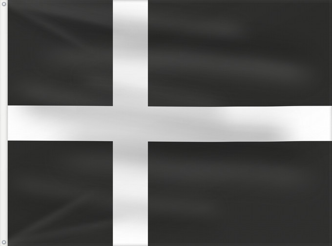 Flagge, mit zwei Metallösen und verstärktem Besatzband: Danish flag of mourning	Alleged early modern Danish flag of mourning  Sorgeflag