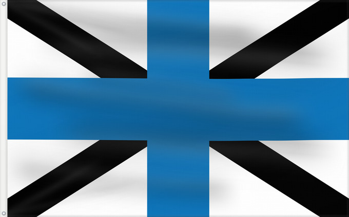 Bandiera, con due occhielli metallici e lato dell'asta rinforzato: Naval Jack of Estonia