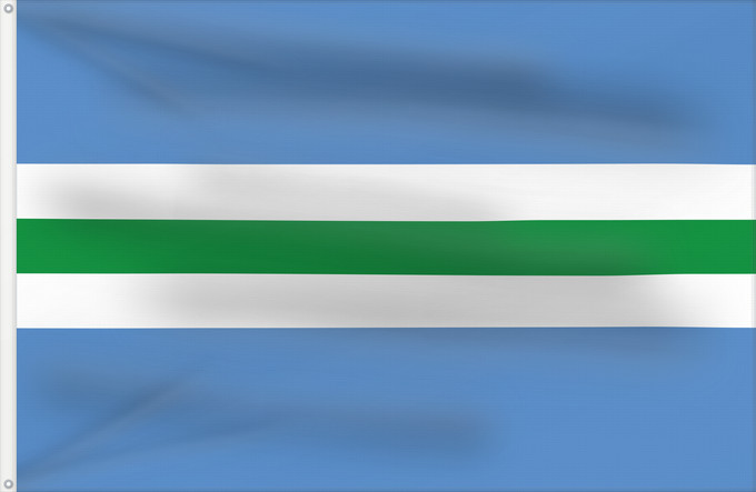 Bandiera, con due occhielli metallici e lato dell'asta rinforzato: Sõmeru Municipal flag of Sõmeru, Estonia