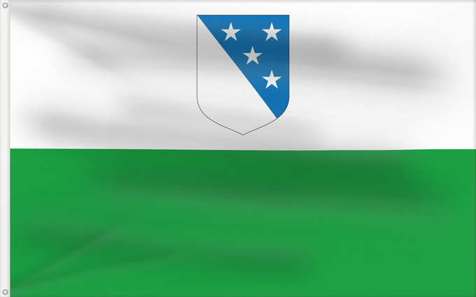 Flagge, mit zwei Metallösen und verstärktem Besatzband: Valgamaa lipp	Valgamaa