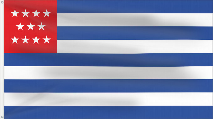 Bandera, con dos ojales metálicos y lado del asta reforzado: El Salvador  June 1865	El Salvador June 1865	El Salvador (juin 1865)	El Salvador junio de 1865	El Salvador (Juni 1865)	El Salvador (giugno 1865)