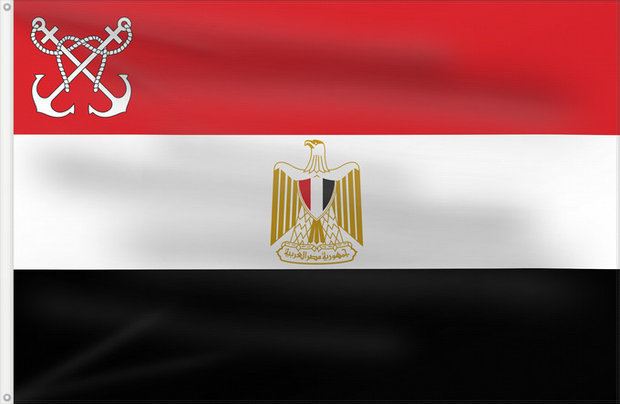 Flag, with two metal eyelets and reinforced hoist: Naval Ensign of Egypt