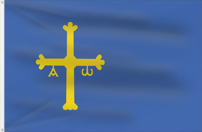 Drapeau, avec deux œillets métalliques et guindant renforcé : Asturias Principality of Asturias Principauté des Asturies Principado de Asturias Asturien D Asturies Флаг Астурии