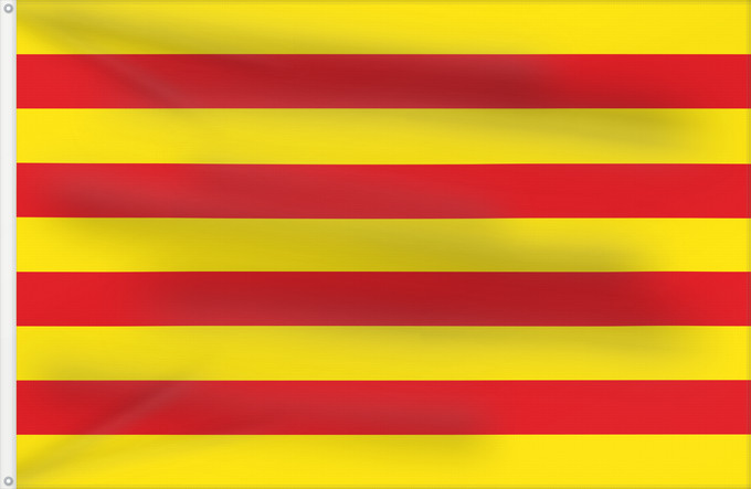 Flag, with two metal eyelets and reinforced hoist: Catalonia The senyera La seniera La señera Die senyera Dell Aragón traslitterata in spagnolo come señera La senyera La Senjera
