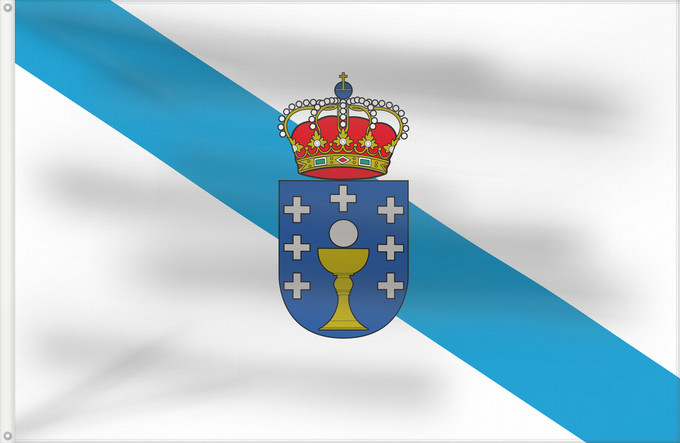 Flag, with two metal eyelets and reinforced hoist: Galicia Galice Galizia
