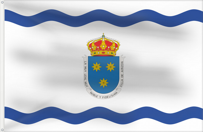 Bandera, con dos ojales metálicos y lado del asta reforzado: Ainzón	Ainzón, Zaragoza, Spain	Ainzón, Zaragoza, España	D Ainzón, Saragossa, Espanya