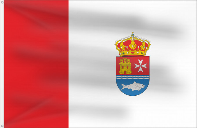 Bandera, con dos ojales metálicos y lado del asta reforzado: Alcolea del Río Spain Alcolea del Río, in Sevilla province, Spain Alcolea del Río Rectangular en la proporción 2 3, dividida verticalmente a un tercio del asta