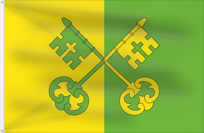 Flag, with two metal eyelets and reinforced hoist: D Alfés Alfés Proporciones 2 3, bicolor vertical amarillo y verde claro Apaïsada