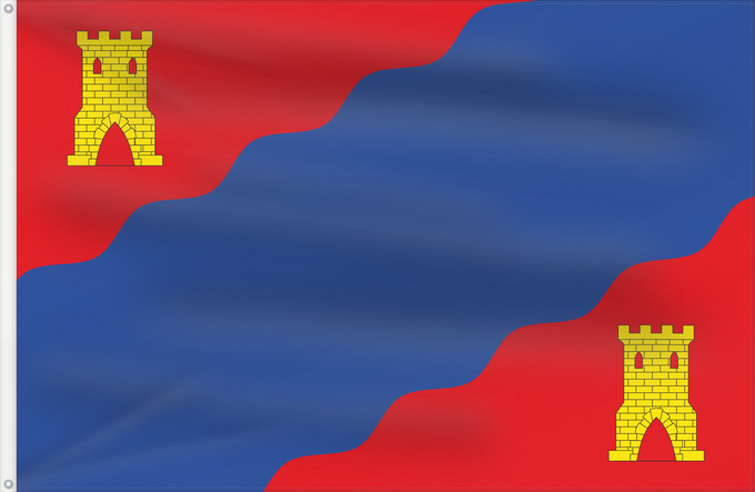 Bandera, con dos ojales metálicos y lado del asta reforzado: Alhama de Aragón Alhama de Aragón-Zaragoza-Spain Alhama de Aragón-Zaragoza