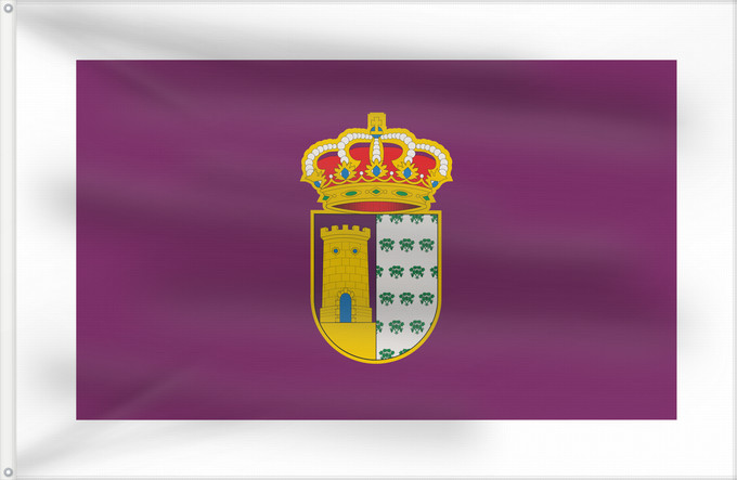 Bandera, con dos ojales metálicos y lado del asta reforzado: Almócita	Almócita Almería province - Spain	Municipio de Almócita  Almería - España  Según la descripción Paño rectangular de dimensiones vez y media más largo que el ancho