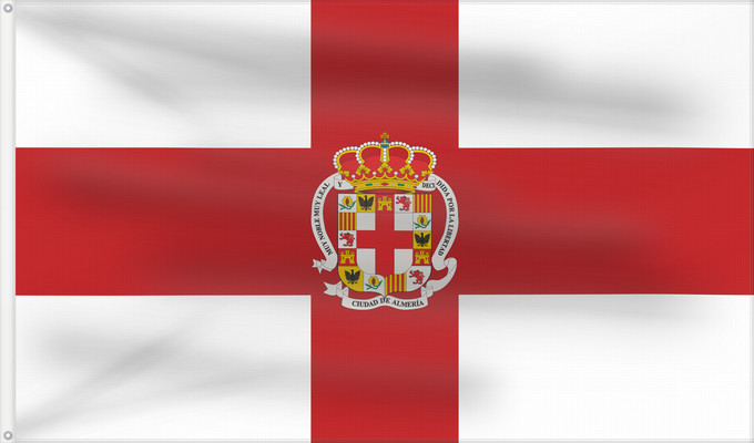 Bandera, con dos ojales metálicos y lado del asta reforzado: Almería	Almería city  Spain	Ciudad de Almería