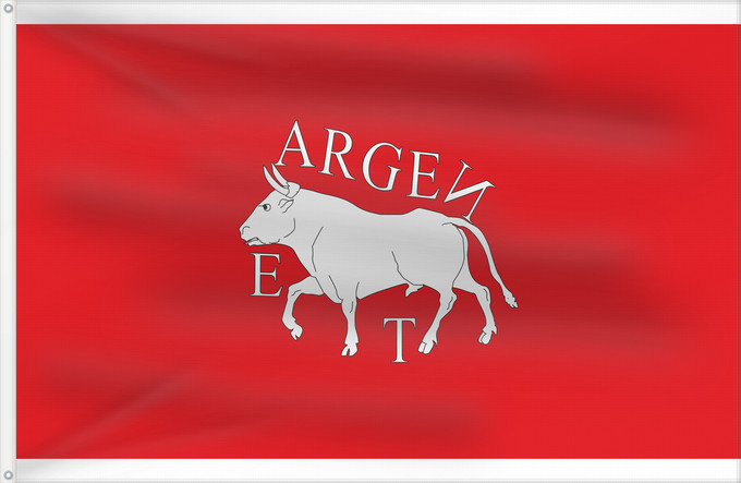 Bandera, con dos ojales metálicos y lado del asta reforzado: Argente	Arms of Argente-Teruel-Spain	Argente-Teruel