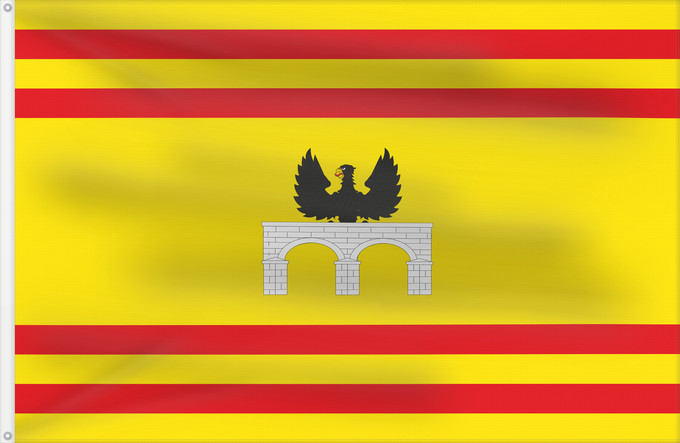 Bandera, con dos ojales metálicos y lado del asta reforzado: Ariza	Municipal de Ariza  Zaragoza
