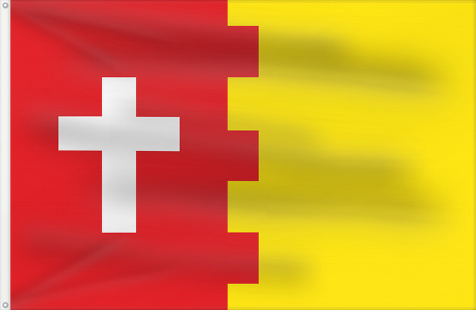 Bandera, con dos ojales metálicos y lado del asta reforzado: Arquillos Spain	Arquillos, in Jaén province, Spain	Arquillos	Rectangular de proporciones 2 3, formada por dos franjas encajadas verticales iguales