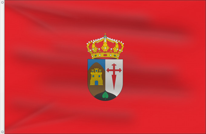 Bandera, con dos ojales metálicos y lado del asta reforzado: Bacares	Bacares municipality  Almería province - Spain	Municipio de Bacares  Almería - España  Según la descripción De color rojo