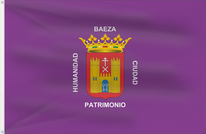 Flag, with two metal eyelets and reinforced hoist: Baeza  Jaén	Baeza, Jaén, Spain	Baeza	Baeza, Jaén, España