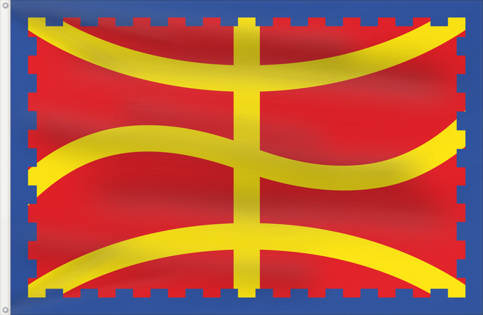 Bandera, con dos ojales metálicos y lado del asta reforzado: Bujaraloz	Bujaraloz, Zaragoza, Spain	Bujaraloz  Zaragoza